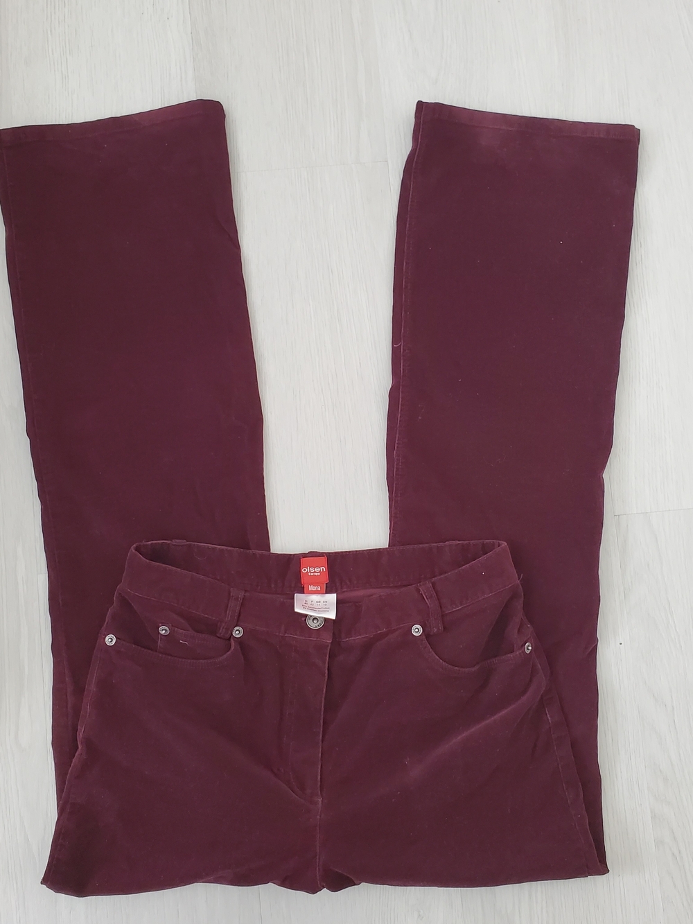Olsen Deep Burgundy Corduroy Pants for Women